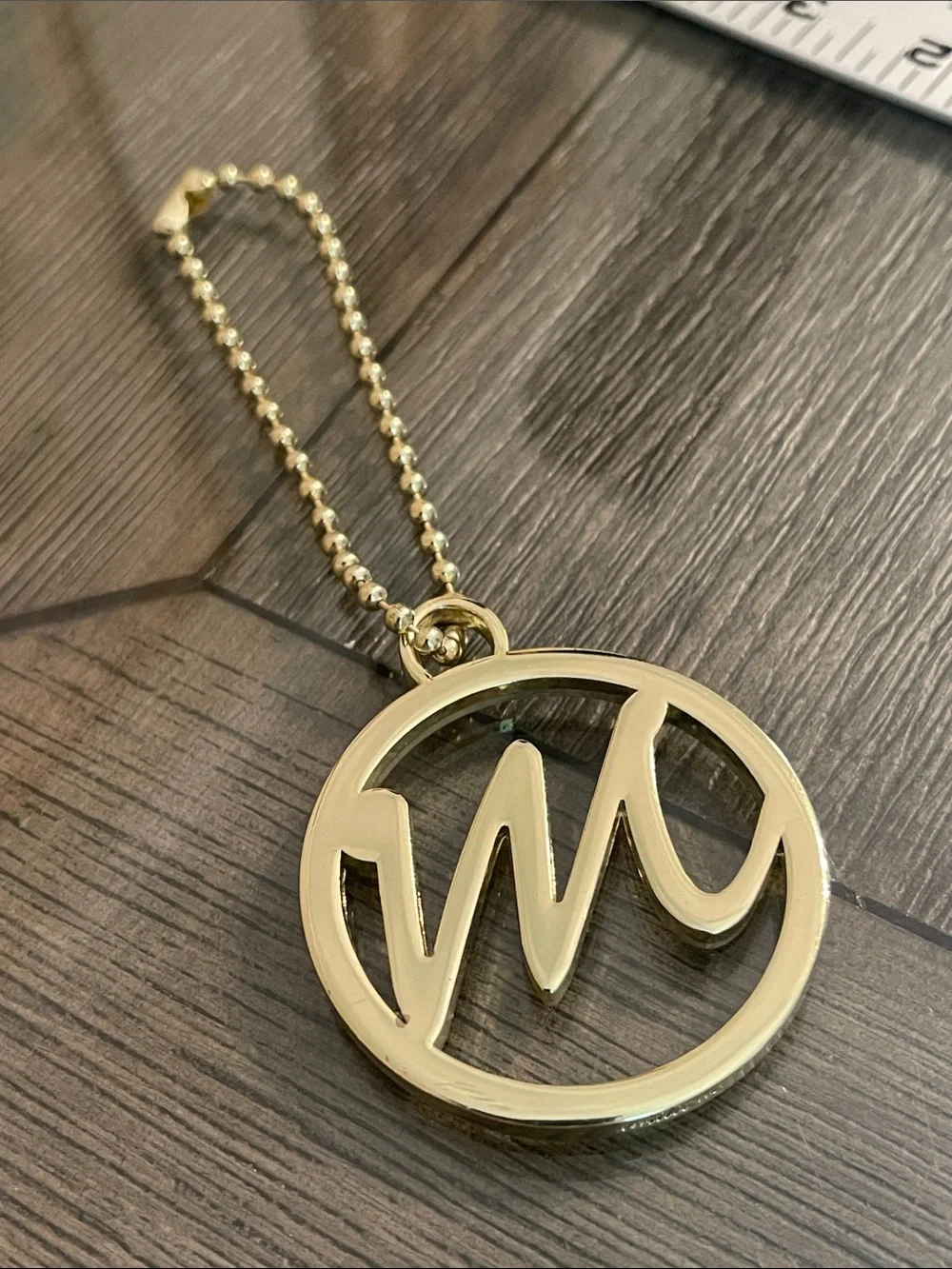 Emilie M “M” Monogram Bag Charm - Key Chain - Gold-Tone